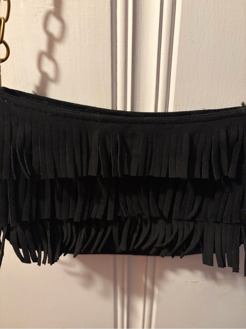American Eagle Outfitters Black Fringe Wristlet Clutch